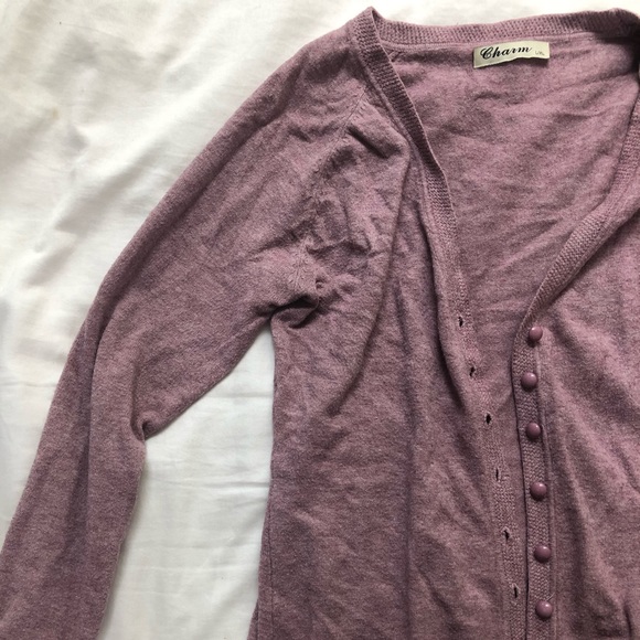 Dusty Rose Vintage-Style Cardigan - Picture 2 of 2